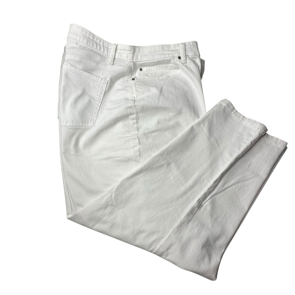 Eileen Fisher Women's 22W Crop‎ White Jeans Organic Cotton Spandex Comfortable